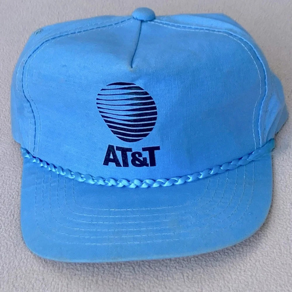 Vintage AT&T SnapBack Cap Hat-One Size-Adjustable-Vtg-Casual-80s-Classic-Flat - Picture 1 of 6